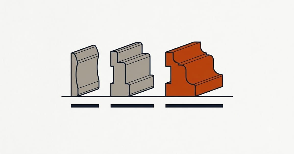 Trim profiles converted to paintable surface